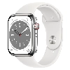 Умные часы Apple Watch Series 8 45 мм Silver Stainless Steel Case with White Sport Band, размер M/L